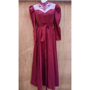 Vintage handmade long sleeve maxi dress xs